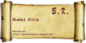 Budai Kira névjegykártya